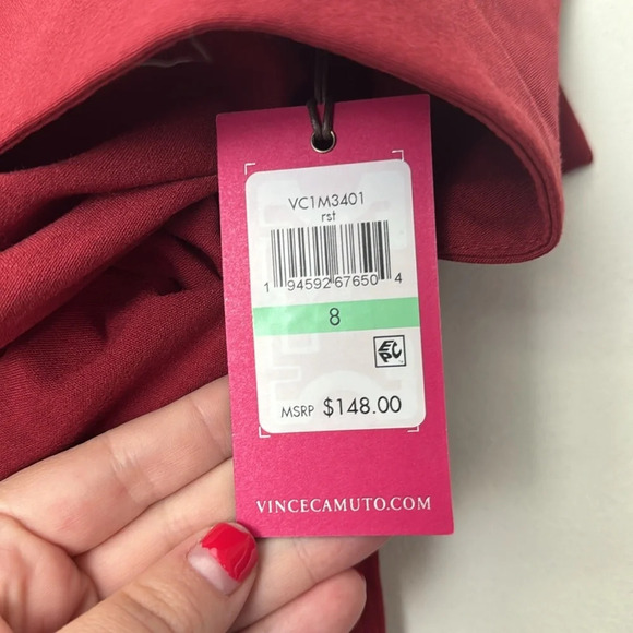 Dark Red Vince Camuto Off Shoulder Sheath Dress New with tags size 8 - Picture 3 of 9